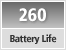 Battery Life Approx. 260 still images