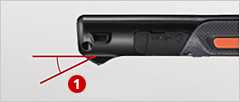 Downward scanner angle to facilitate easier scanning