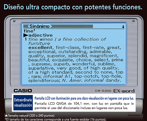 EW-S200 Diccionario electrónico - Productos - CASIO