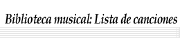 Music Library: Lista de canciones
